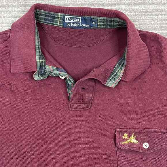 Polo Ralph‎ Lauren Mens Polo Large Red Pheasant Bird Long Sleeve Pocket Shirt XL - Picture 1 of 7